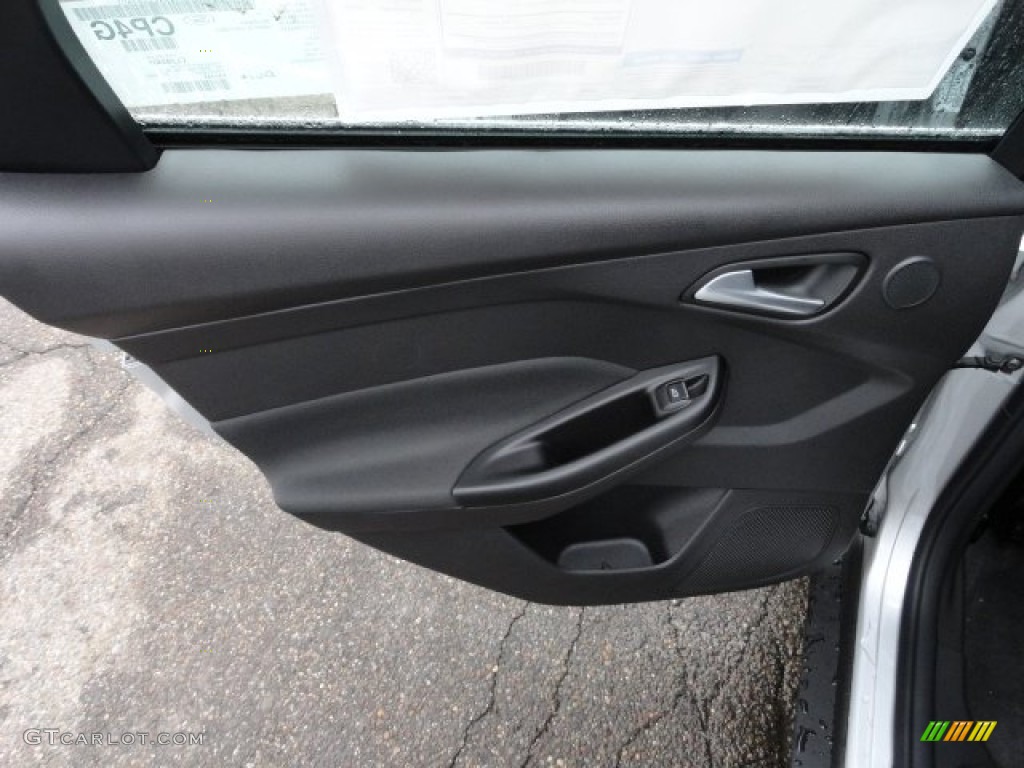 2012 Ford Focus Titanium Sedan Charcoal Black Leather Door Panel Photo #56590017