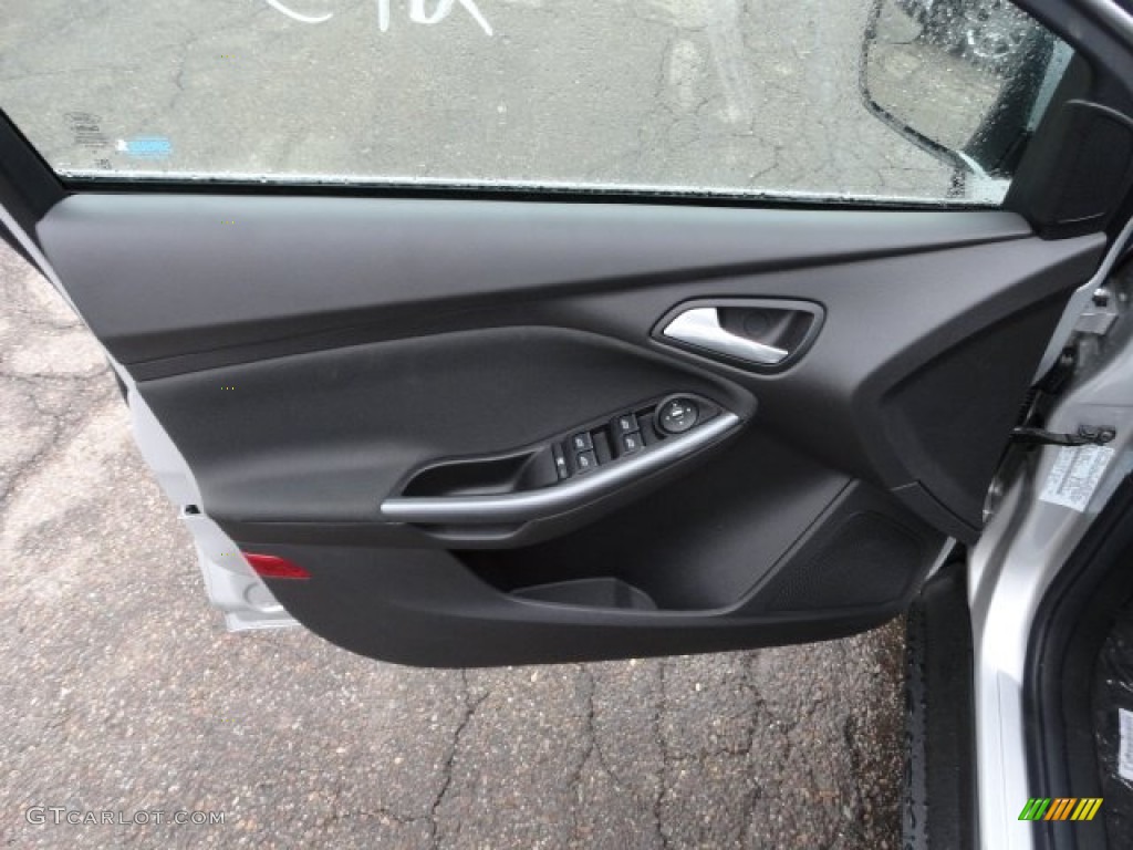 2012 Ford Focus Titanium Sedan Charcoal Black Leather Door Panel Photo #56590026
