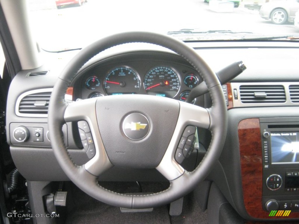 2012 Chevrolet Avalanche LTZ 4x4 Ebony Steering Wheel Photo #56591998