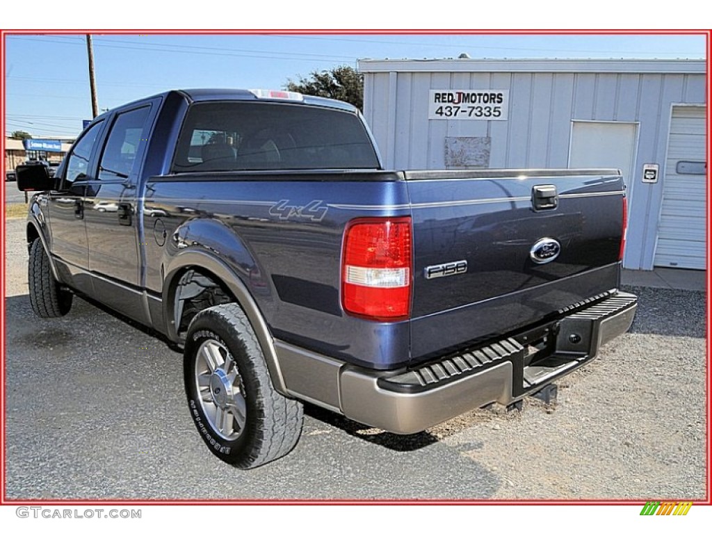 2006 F150 Lariat SuperCrew 4x4 - Medium Wedgewood Blue Metallic / Tan photo #3