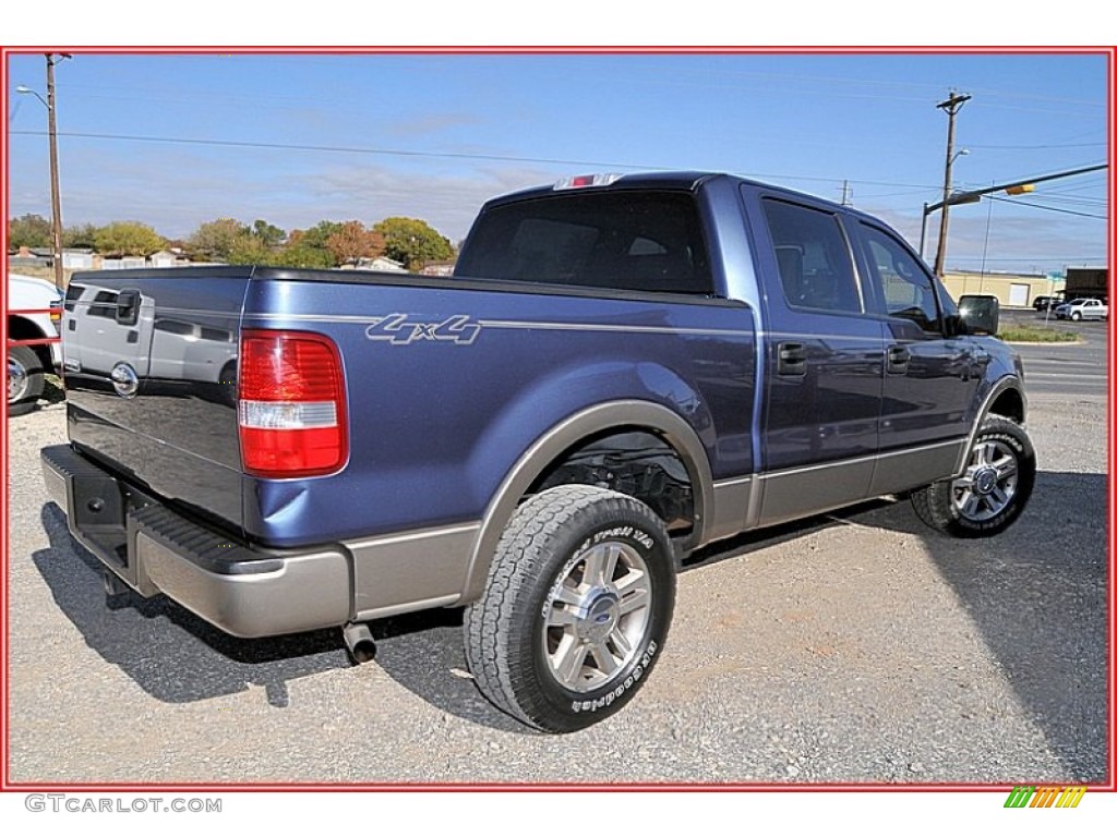 2006 F150 Lariat SuperCrew 4x4 - Medium Wedgewood Blue Metallic / Tan photo #7