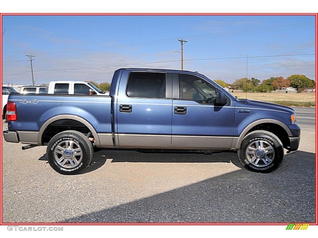 2006 F150 Lariat SuperCrew 4x4 - Medium Wedgewood Blue Metallic / Tan photo #9