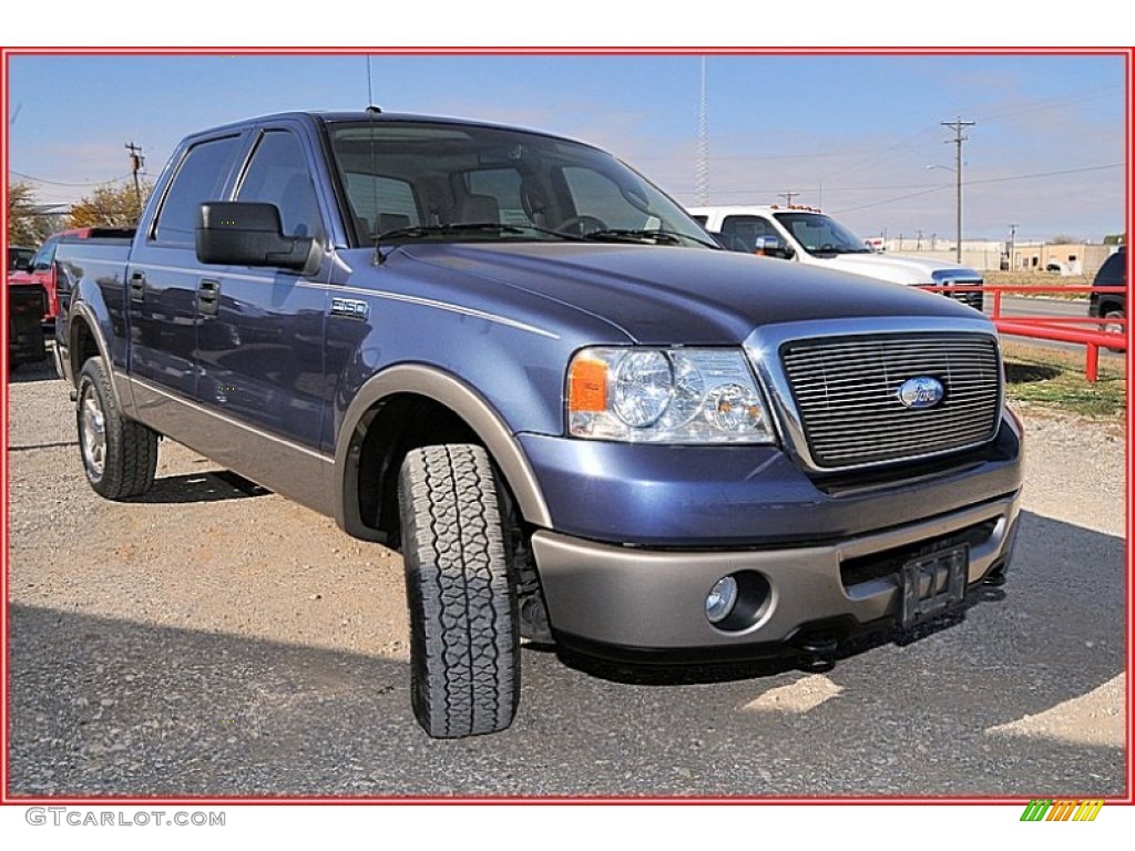 2006 F150 Lariat SuperCrew 4x4 - Medium Wedgewood Blue Metallic / Tan photo #11