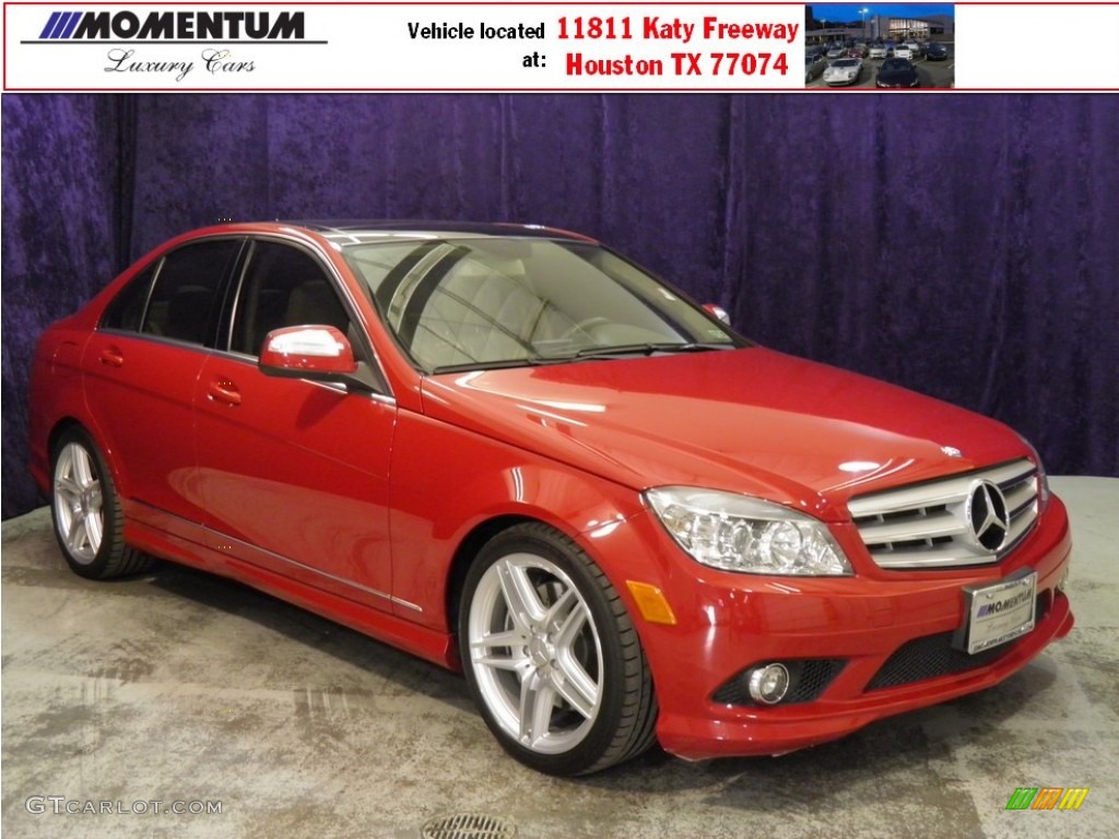 2009 C 350 Sport - Mars Red / Almond/Mocha photo #1