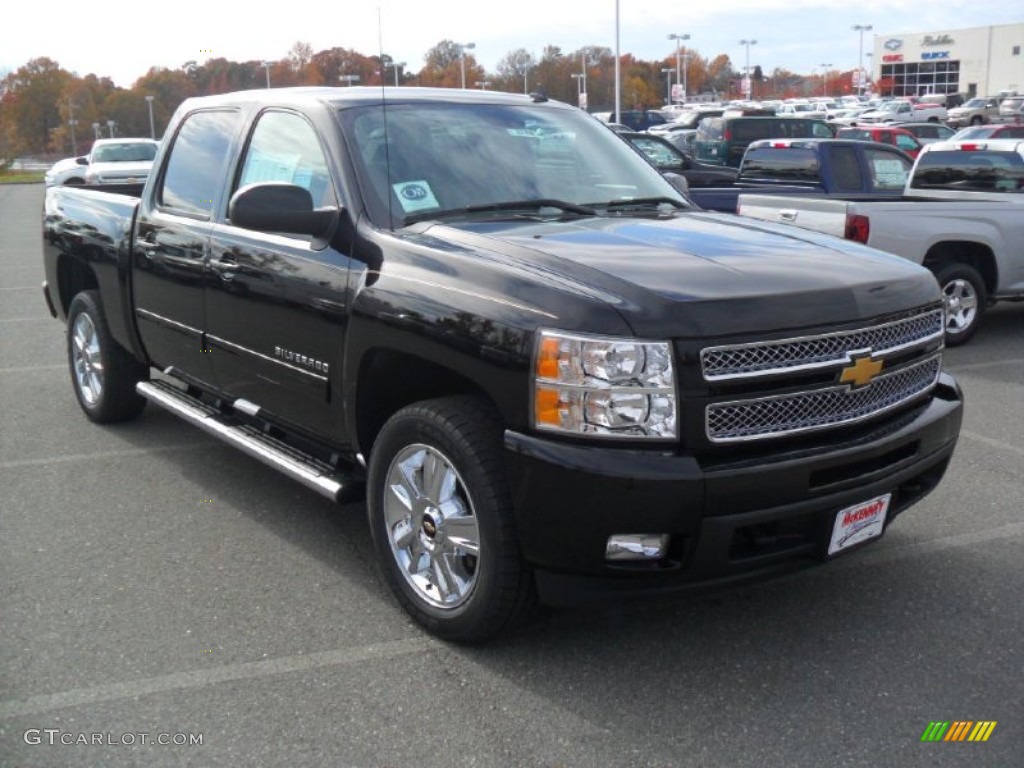 2012 Silverado 1500 LTZ Crew Cab 4x4 - Black / Light Cashmere/Dark Cashmere photo #5