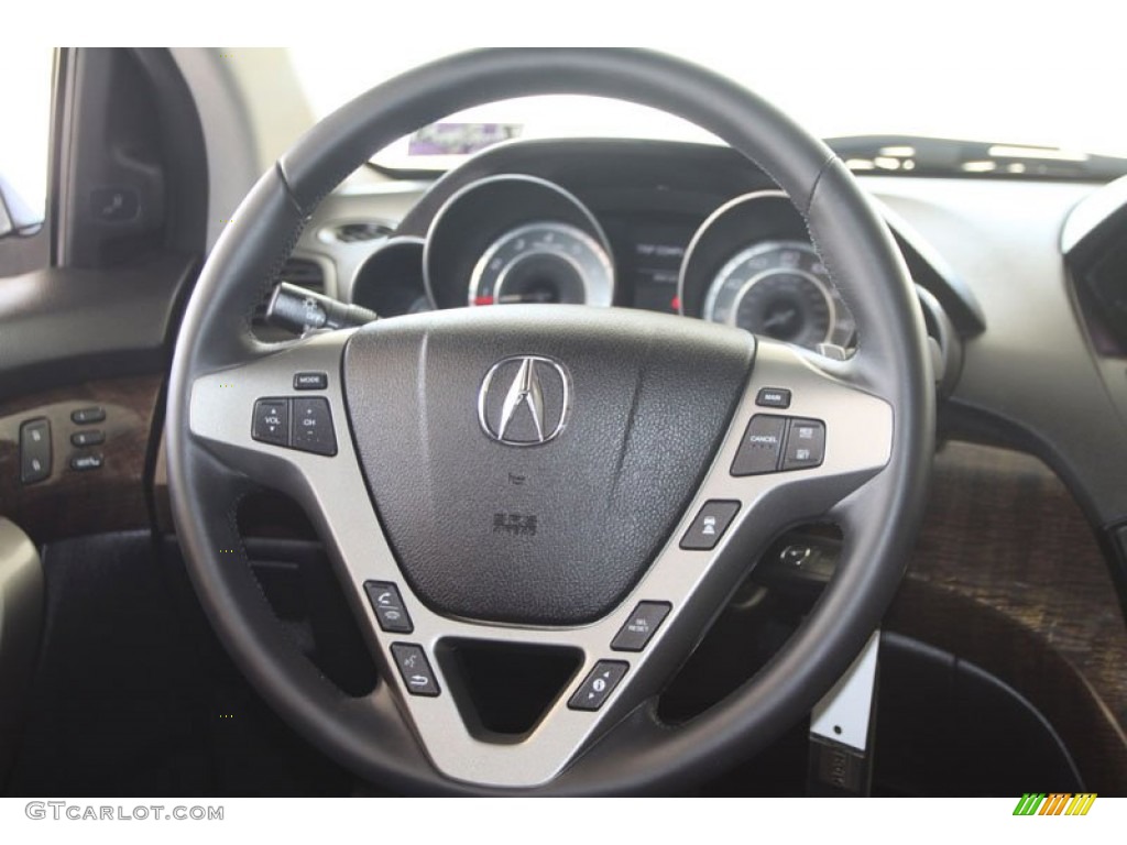2011 Acura MDX Advance Ebony Steering Wheel Photo #56597202