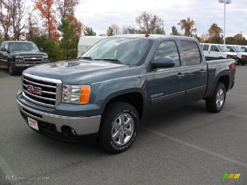 2012 Sierra 1500 SLT Crew Cab 4x4 - Stealth Gray Metallic / Ebony photo #1