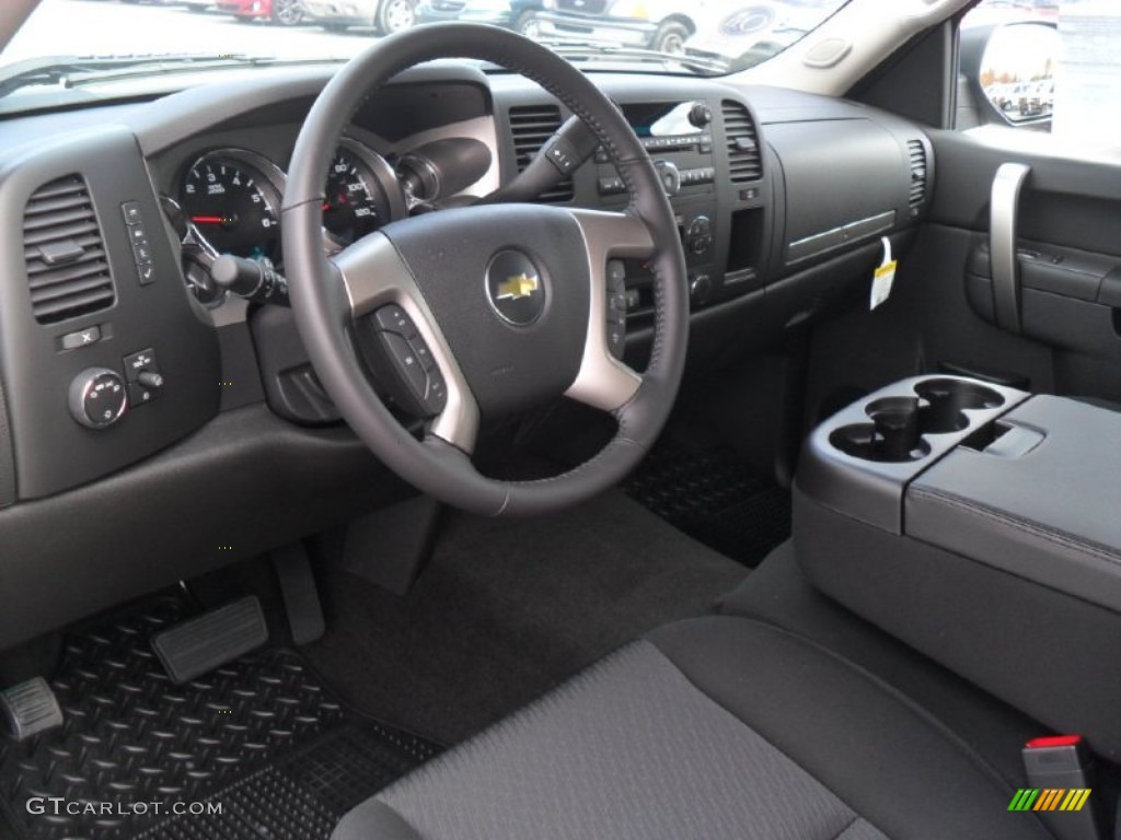 Ebony Interior 2012 Chevrolet Silverado 1500 LT Crew Cab Photo #56597781