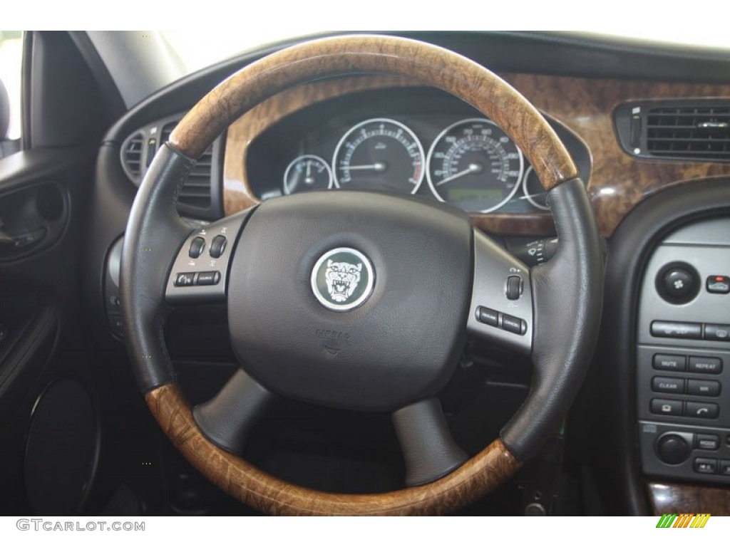 2004 Jaguar X-Type 3.0 Charcoal Steering Wheel Photo #56598075