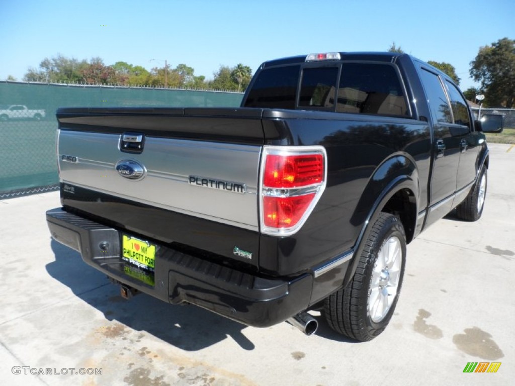 2010 F150 Platinum SuperCrew - Tuxedo Black / Sienna Brown Leather/Black photo #3