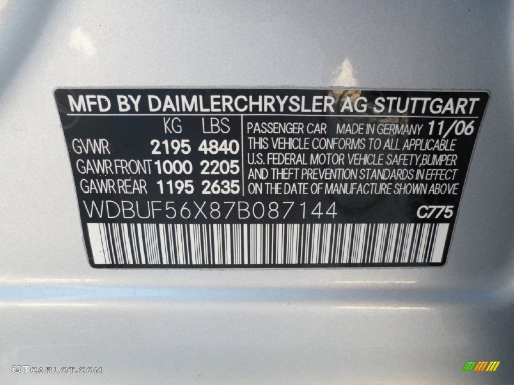 2007 E Color Code 775 for Iridium Silver Metallic Photo #56601734