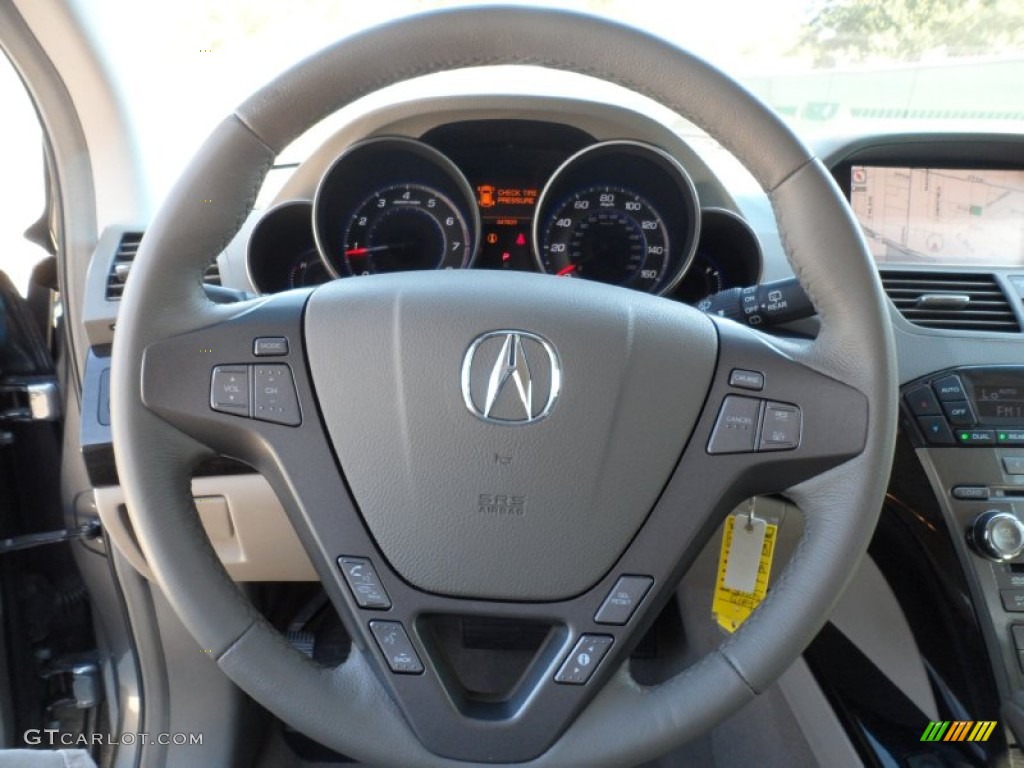 2008 Acura MDX Sport Taupe Steering Wheel Photo #56603544