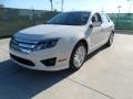 2012 White Suede Ford Fusion Hybrid  photo #7