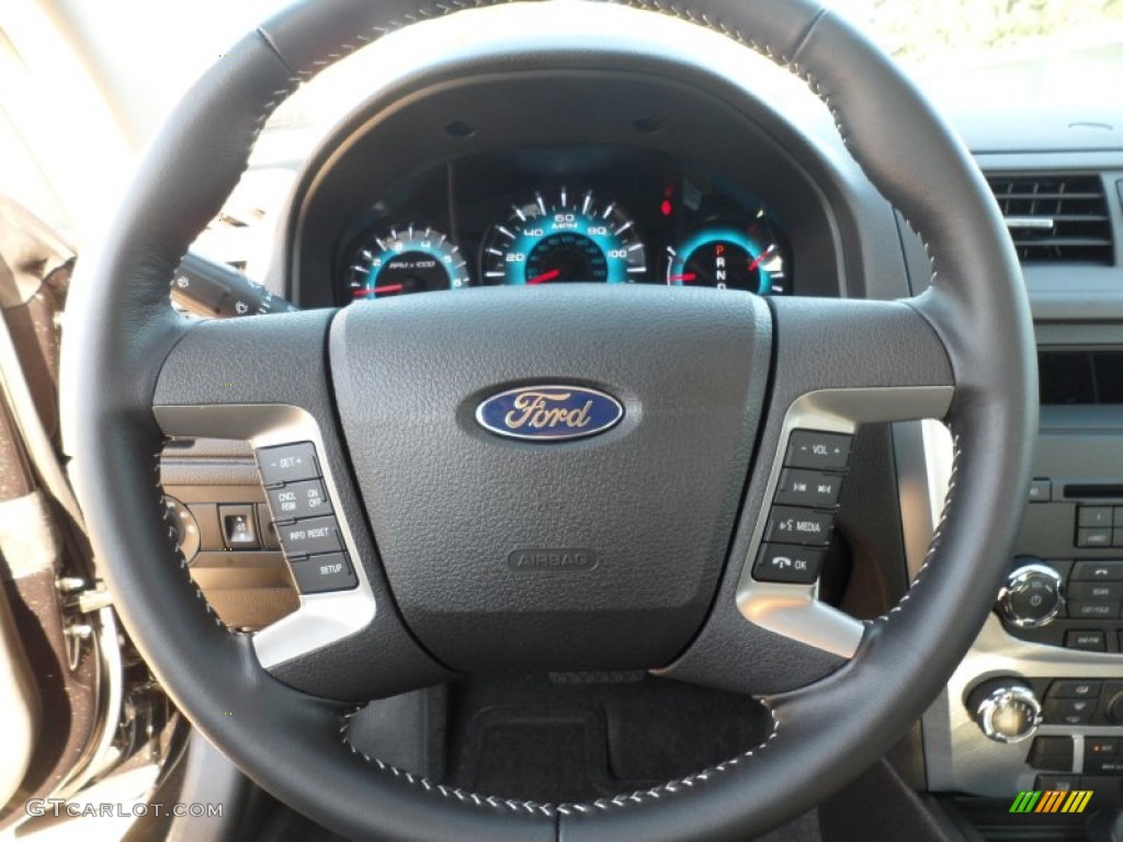 2012 Ford Fusion SE V6 Charcoal Black Steering Wheel Photo #56604156