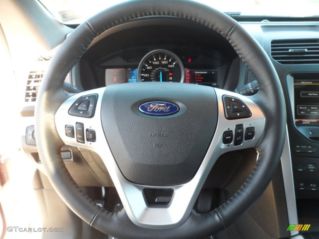 2012 Ford Explorer XLT Charcoal Black Steering Wheel Photo #56605209