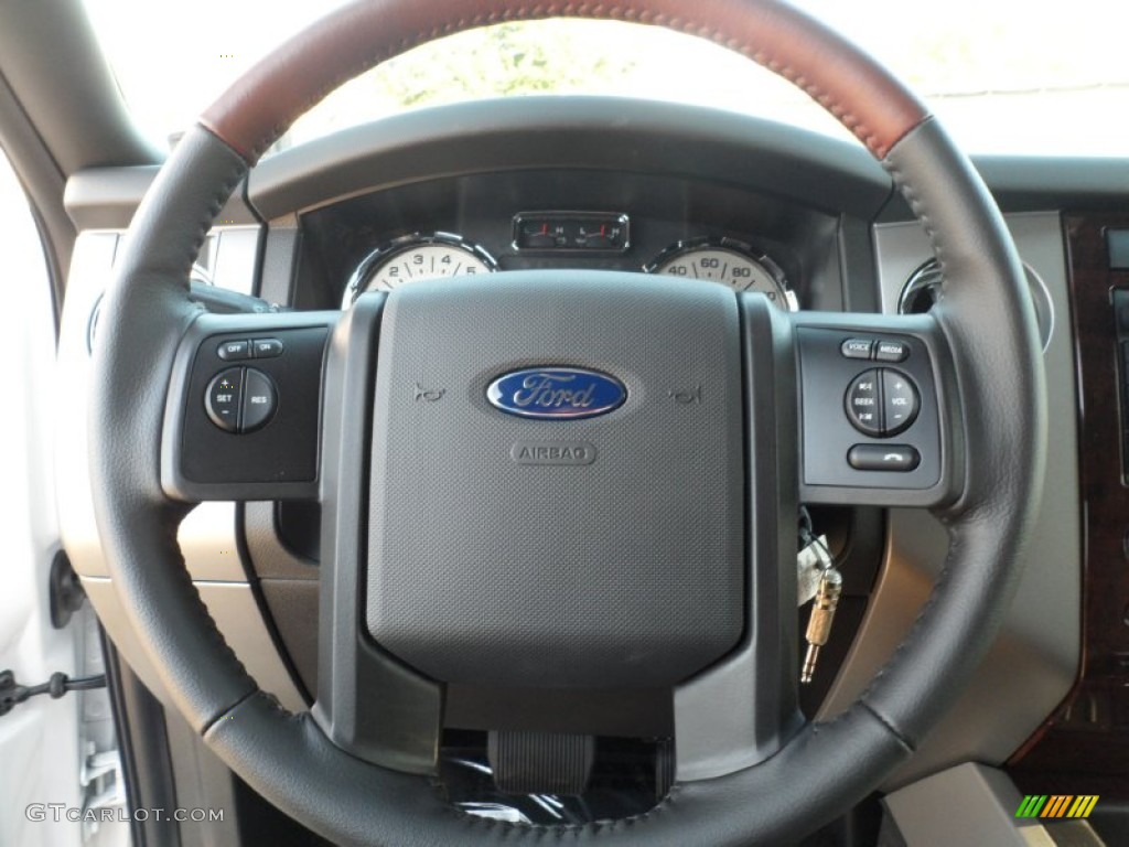 2012 Ford Expedition EL King Ranch 4x4 Chaparral Steering Wheel Photo #56605473