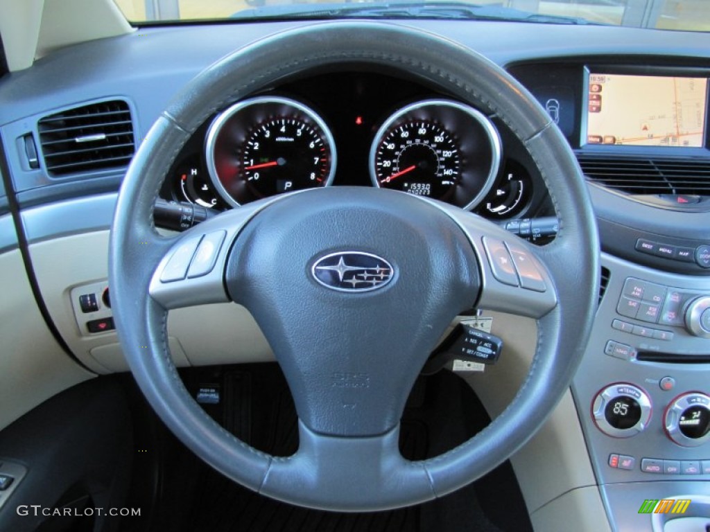 2008 Subaru Tribeca Limited 7 Passenger Desert Beige Steering Wheel Photo #56605782