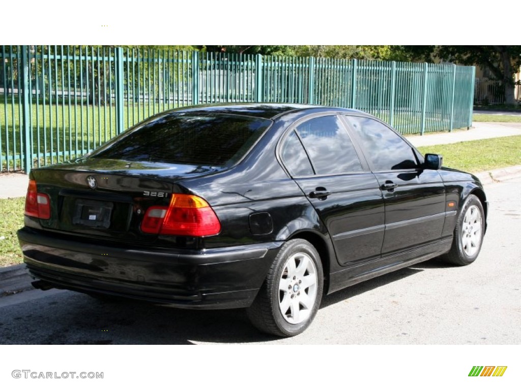 2001 3 Series 325i Sedan - Jet Black / Black photo #7