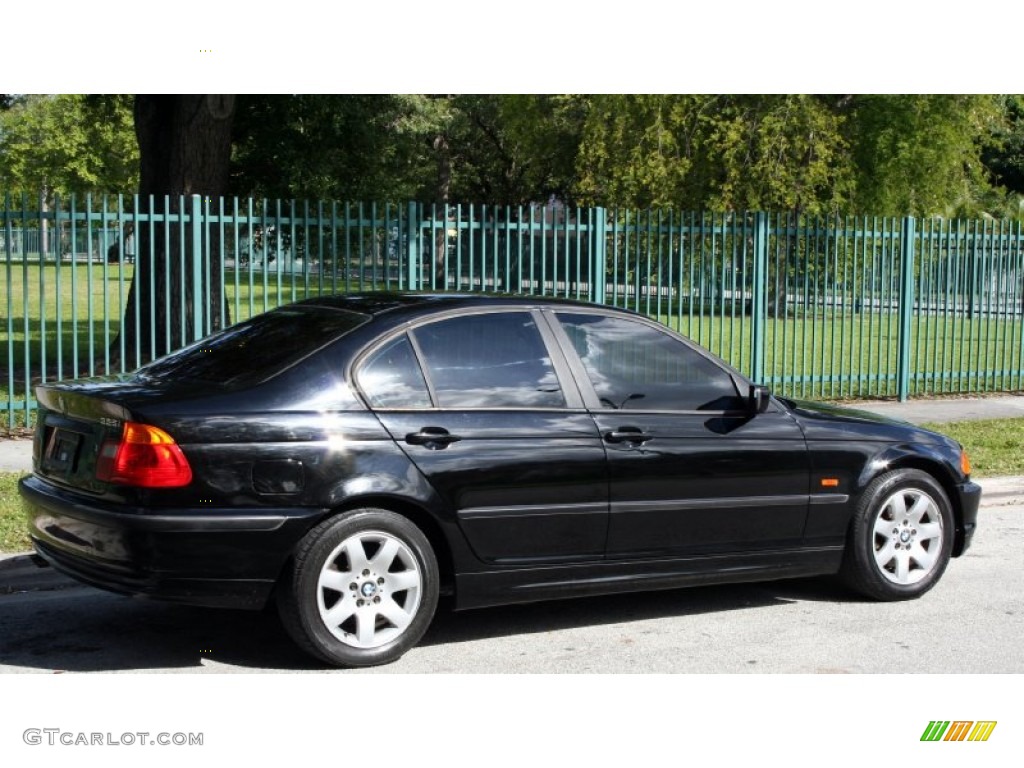 2001 3 Series 325i Sedan - Jet Black / Black photo #8