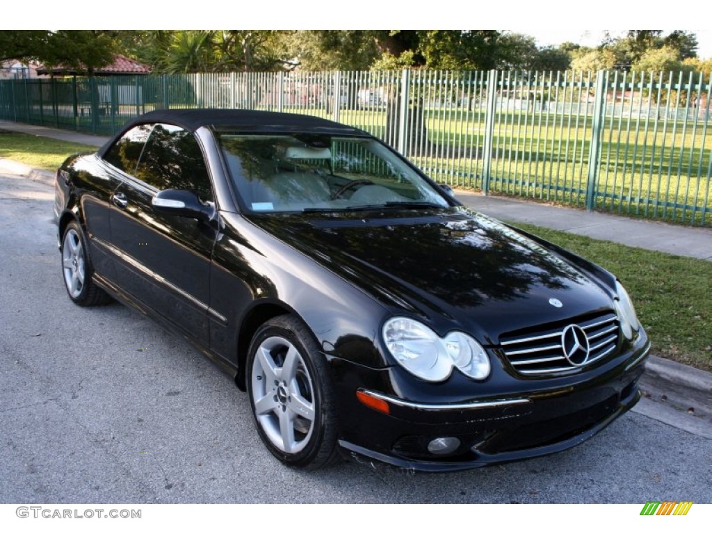 Obsidian Black Metallic 2005 Mercedes-Benz CLK 500 Cabriolet Exterior Photo #56608707