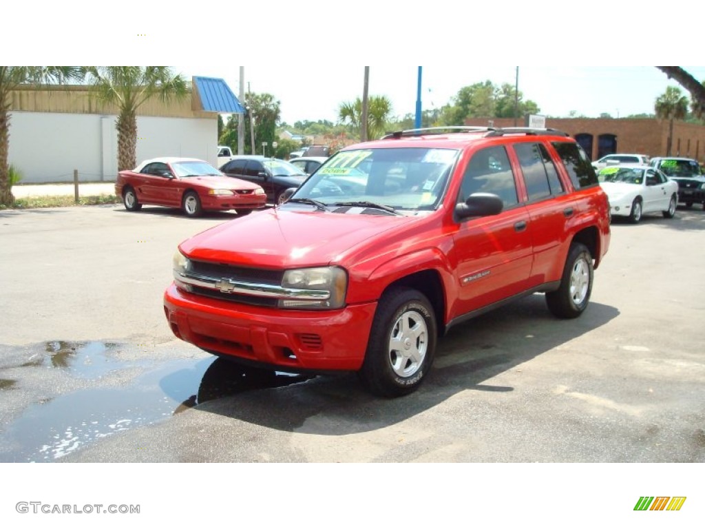 2002 TrailBlazer LS - Victory Red / Medium Oak photo #7