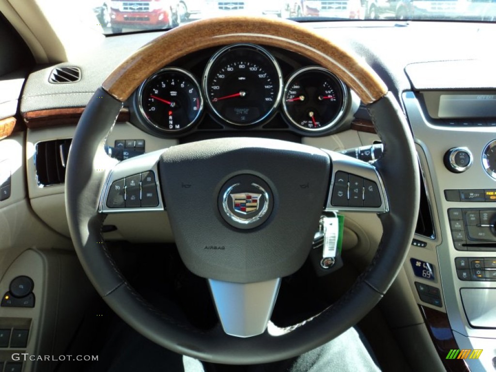 2012 Cadillac CTS 3.0 Sedan Cashmere/Cocoa Steering Wheel Photo #56617170