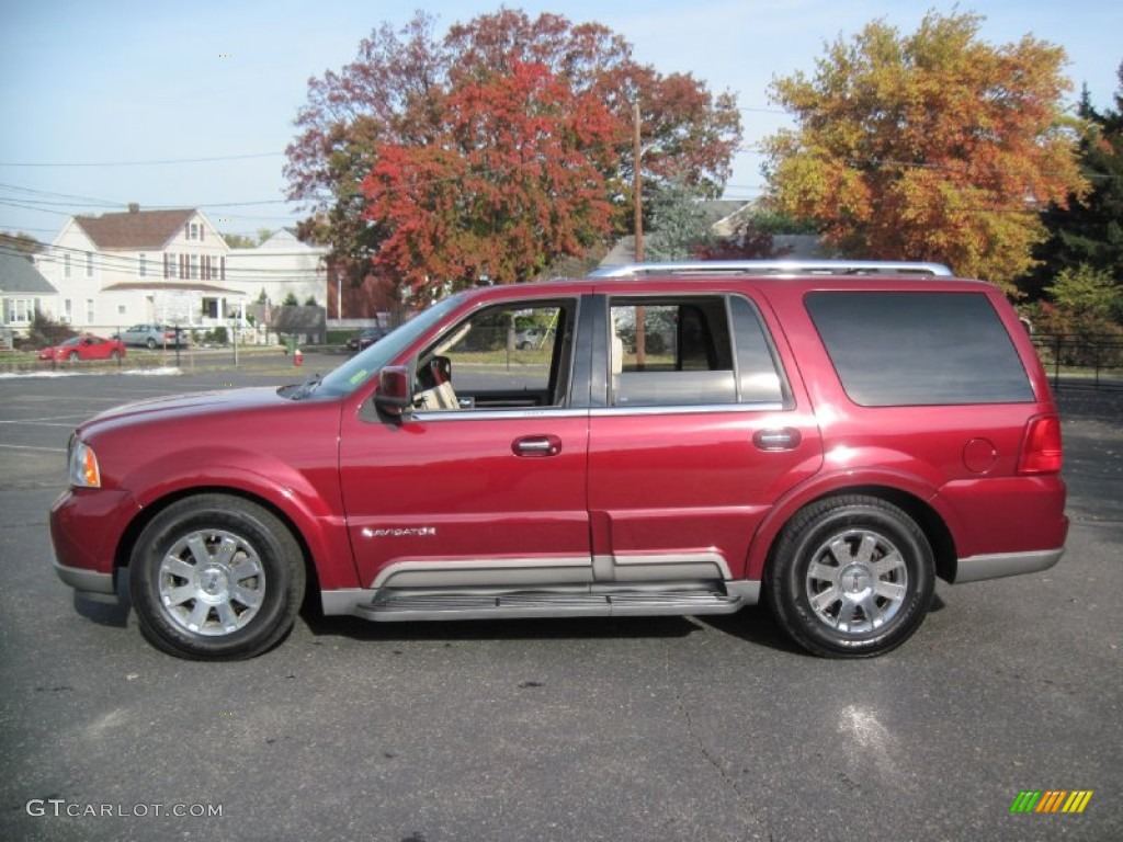 2004 Navigator Luxury 4x4 - Merlot Red Metallic / Light Parchment photo #3