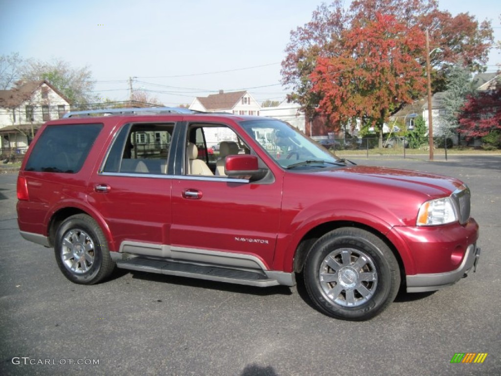 2004 Navigator Luxury 4x4 - Merlot Red Metallic / Light Parchment photo #10