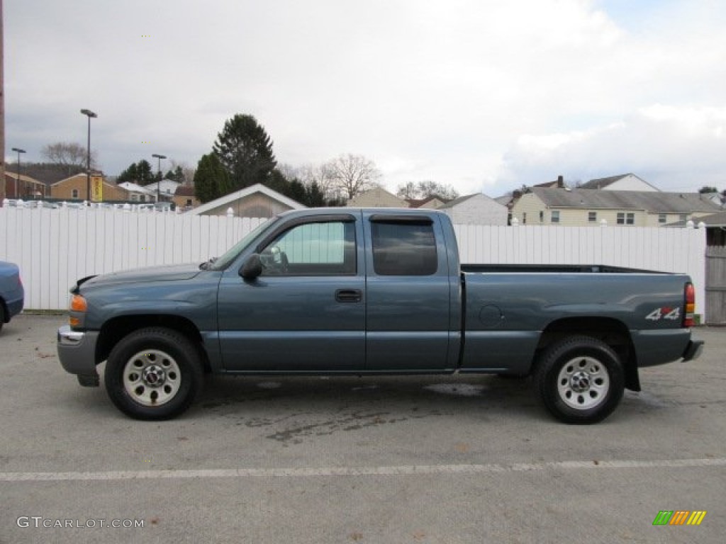 2006 Sierra 1500 SLE Extended Cab 4x4 - Stealth Gray Metallic / Dark Pewter photo #2