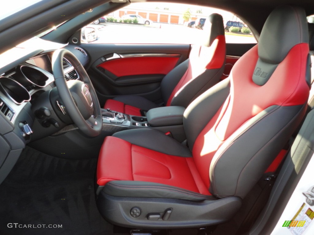 Black/Magma Red Interior 2012 Audi S5 3.0 TFSI quattro Cabriolet Photo #56623004