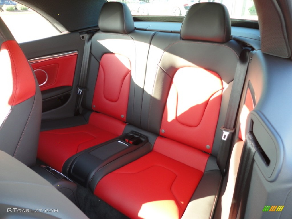 Black/Magma Red Interior 2012 Audi S5 3.0 TFSI quattro Cabriolet Photo #56623015