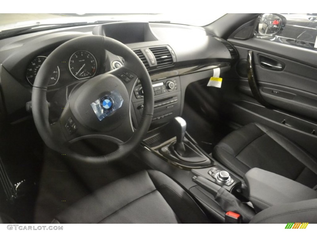 Black Interior 2012 BMW 1 Series 128i Convertible Photo #56624063