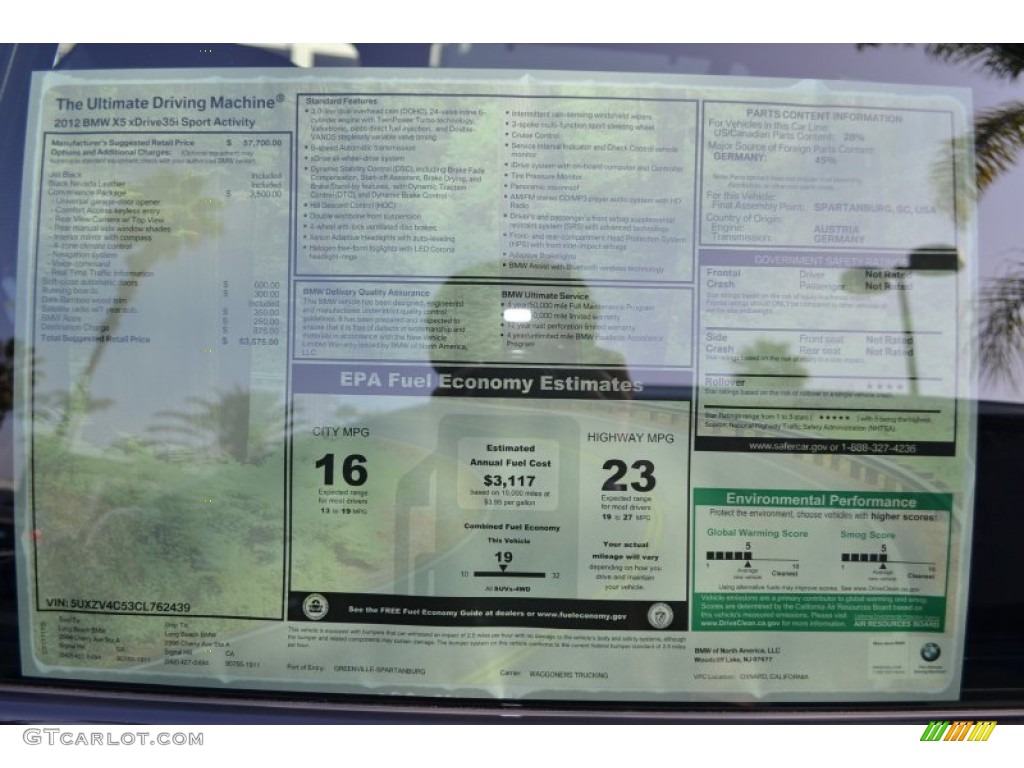 2012 X5 xDrive35i Sport Activity - Jet Black / Black photo #4