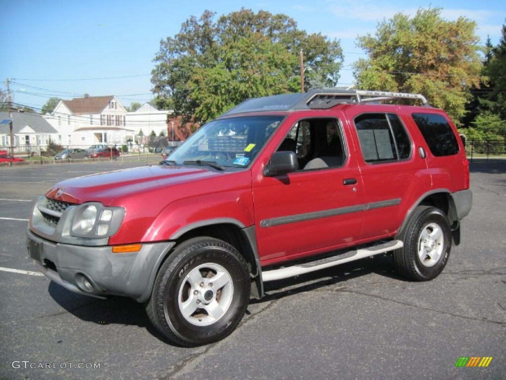 2004 Xterra XE 4x4 - Thermal Red Metallic / Charcoal photo #3
