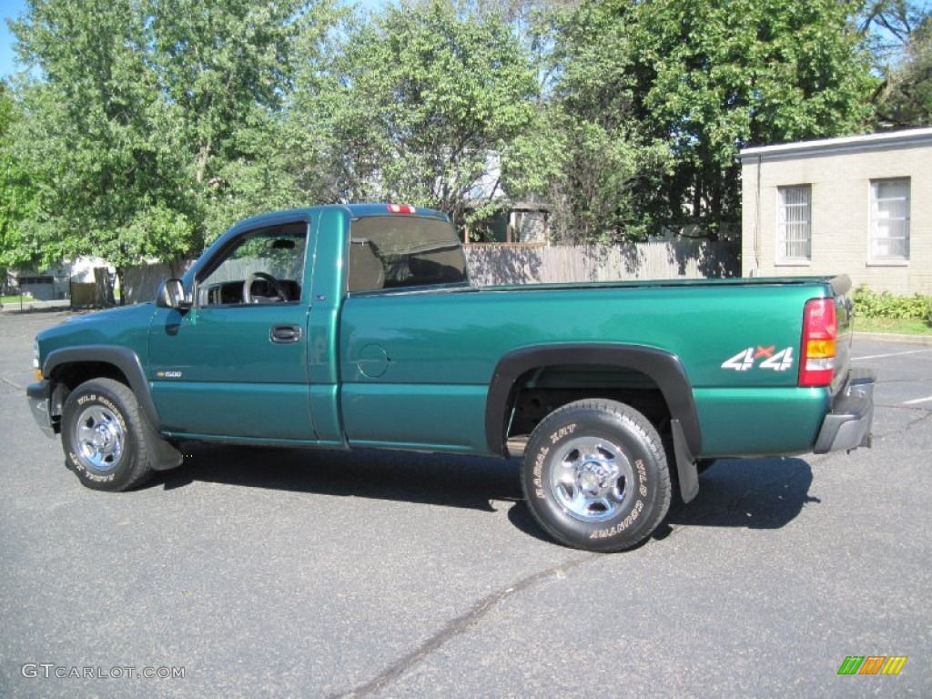 Meadow Green Metallic 2000 Chevrolet Silverado 1500 LS Regular Cab 4x4 Exterior Photo #56629095