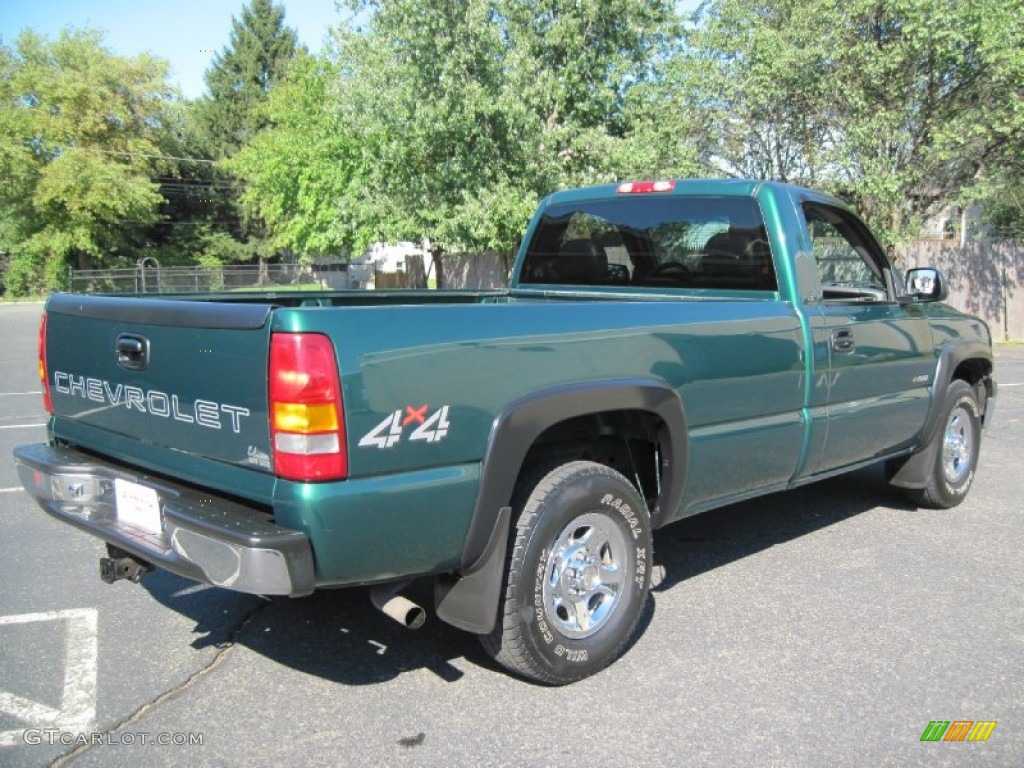 2000 Silverado 1500 LS Regular Cab 4x4 - Meadow Green Metallic / Graphite photo #7