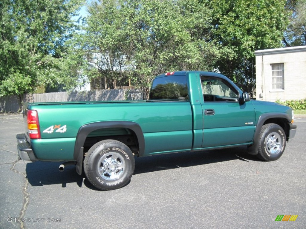 2000 Silverado 1500 LS Regular Cab 4x4 - Meadow Green Metallic / Graphite photo #8