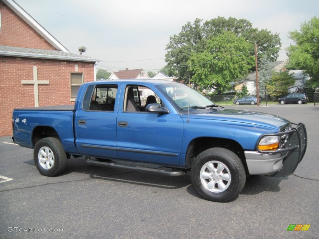 2004 Dakota SLT Quad Cab 4x4 - Atlantic Blue Pearl / Dark Slate Gray photo #10