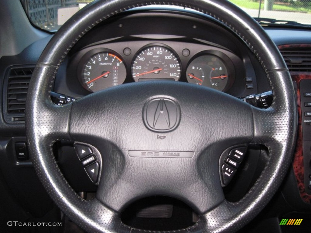 2002 Acura MDX Standard MDX Model Ebony Steering Wheel Photo #56635821