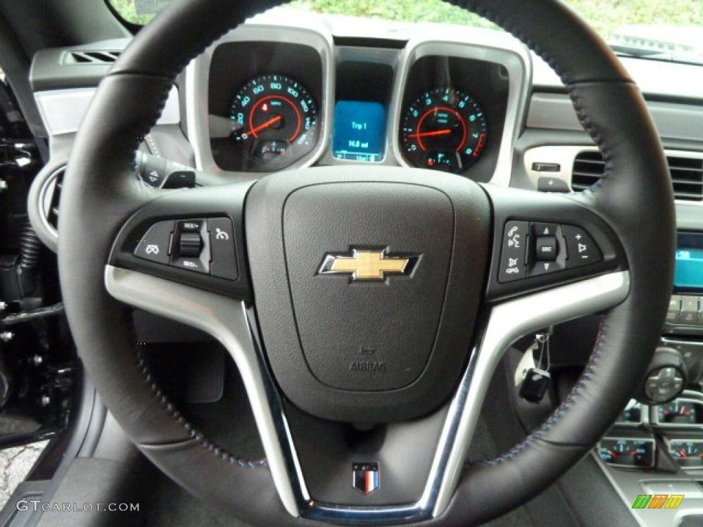 2012 Chevrolet Camaro LT 45th Anniversary Edition Convertible Jet Black Steering Wheel Photo #56640306