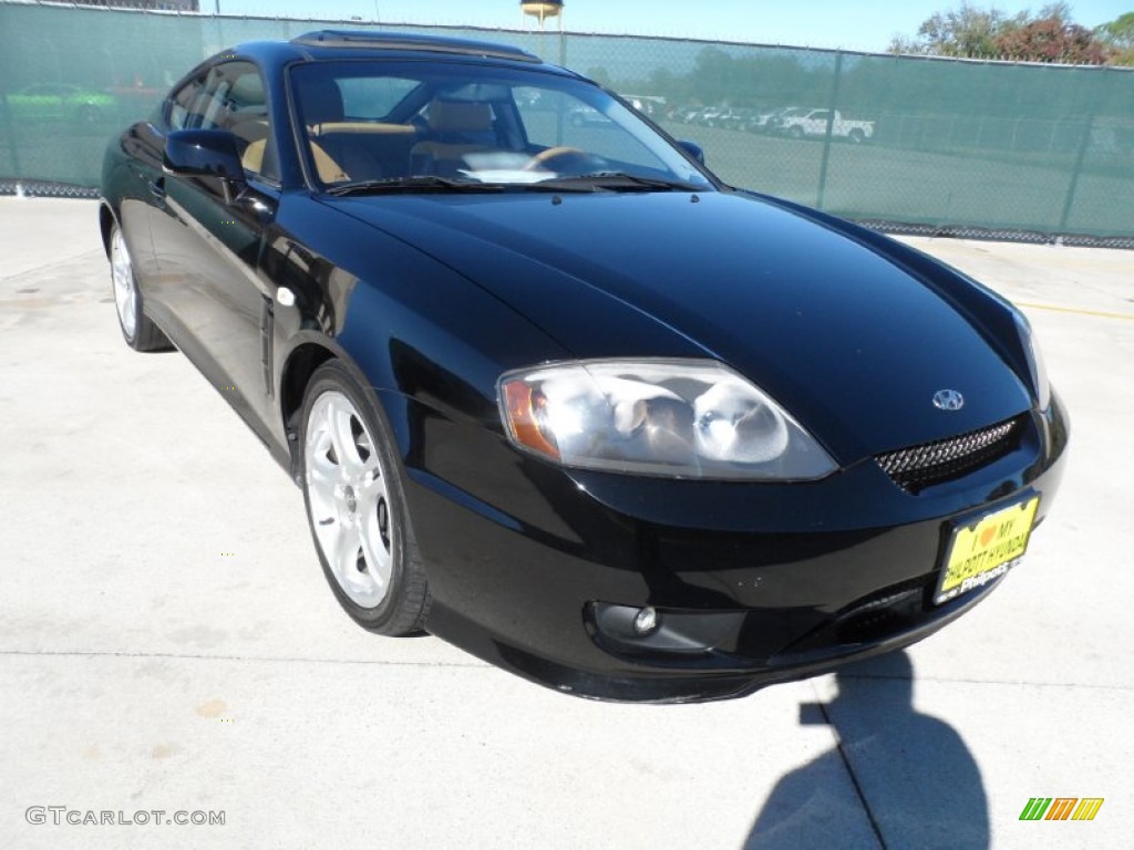 2006 Tiburon GT - Obsidian Black / Black photo #1