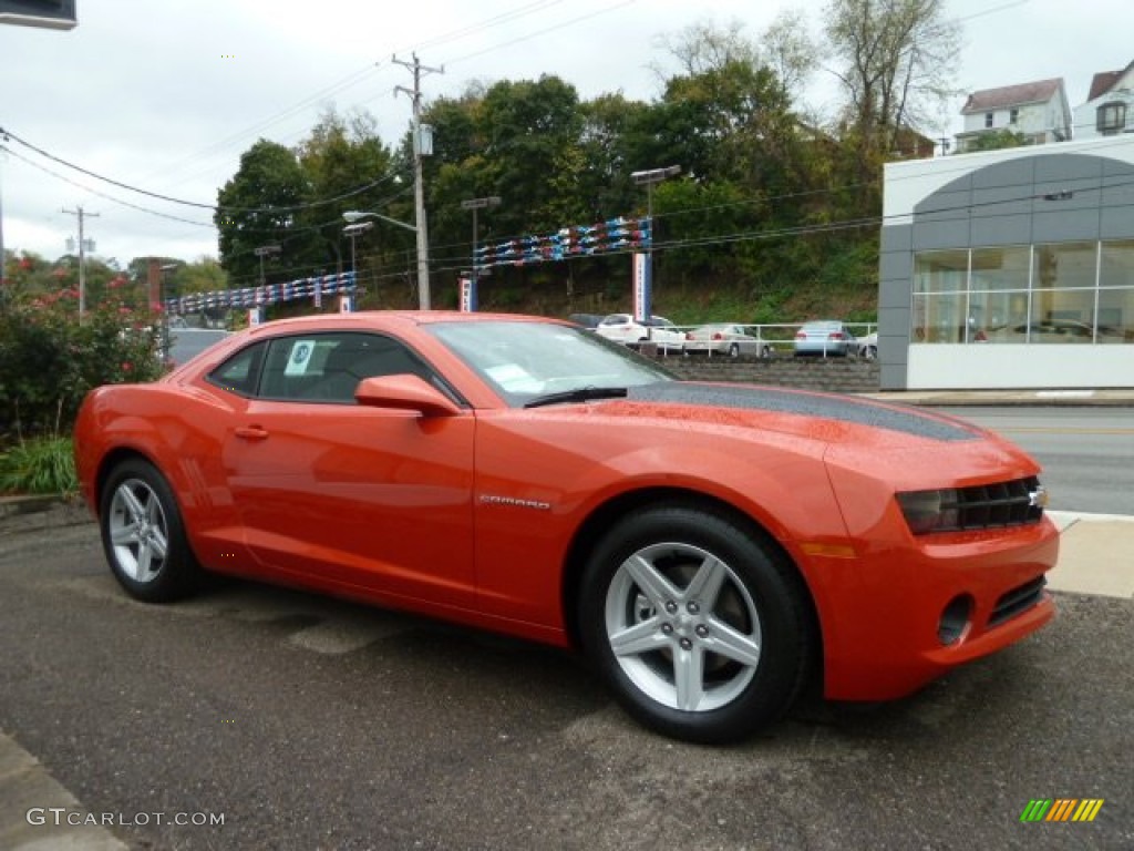 2012 Camaro LT Coupe - Inferno Orange Metallic / Black photo #6