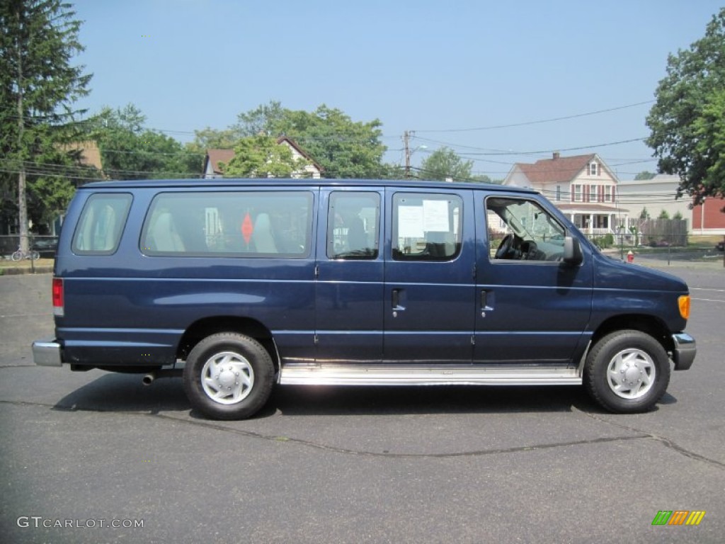True Blue Metallic 2006 Ford E Series Van E350 XLT 15 Passenger Exterior Photo #56641236