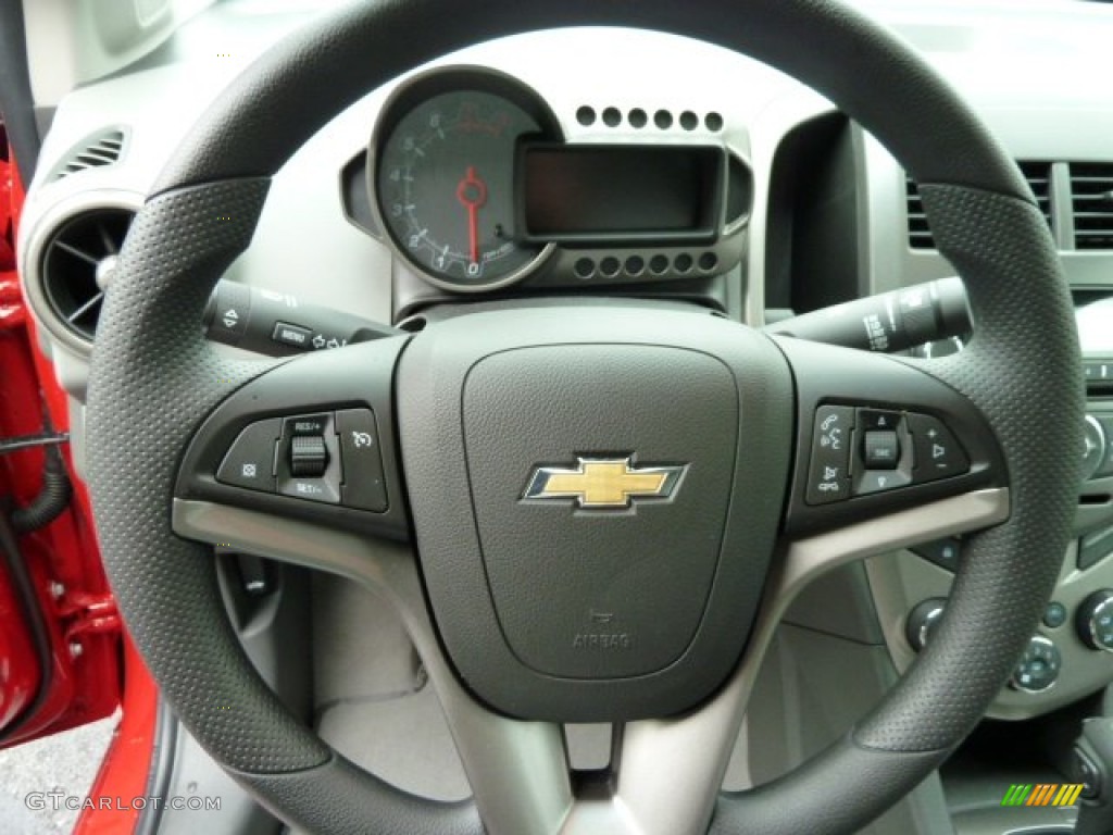 2012 Chevrolet Sonic LT Sedan Dark Pewter/Dark Titanium Steering Wheel Photo #56641506