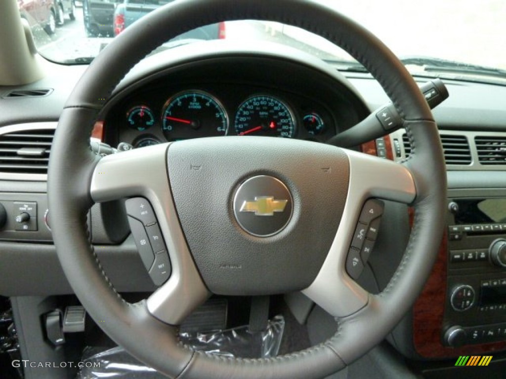 2011 Chevrolet Silverado 1500 LTZ Extended Cab 4x4 Ebony Steering Wheel Photo #56642517