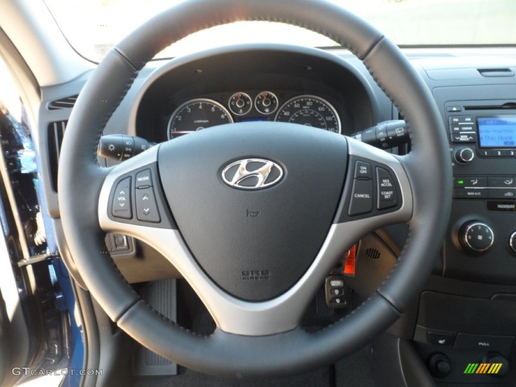 2012 Hyundai Elantra SE Touring Black Steering Wheel Photo #56643312