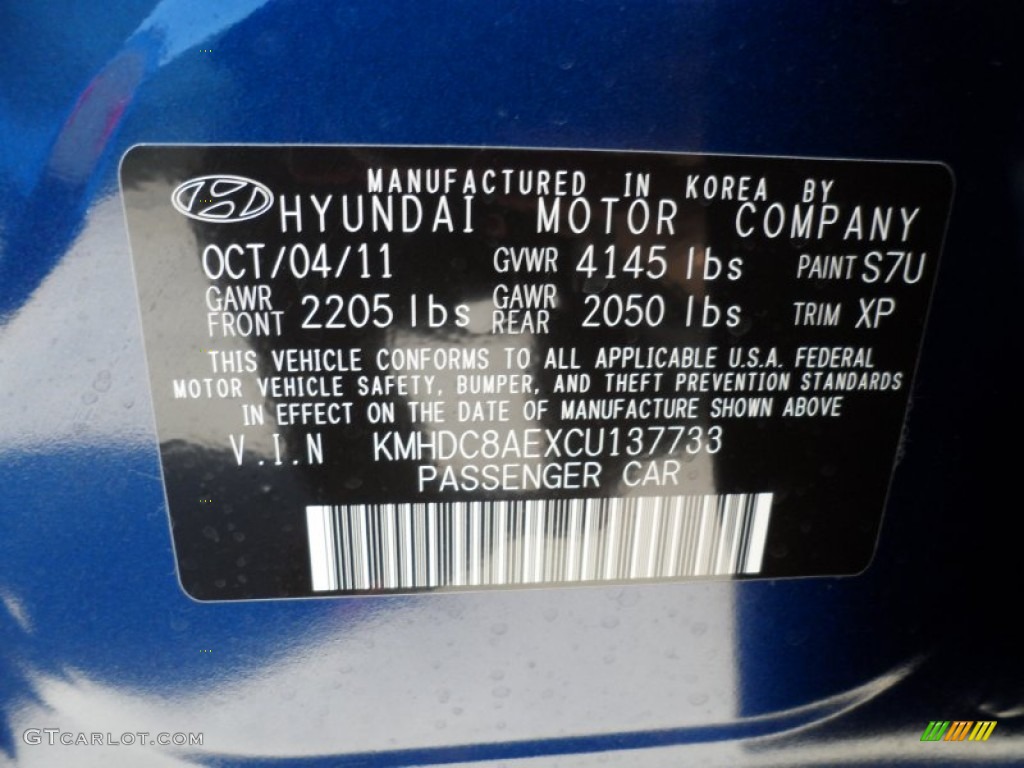 2012 Elantra SE Touring - Atlantic Blue / Black photo #35