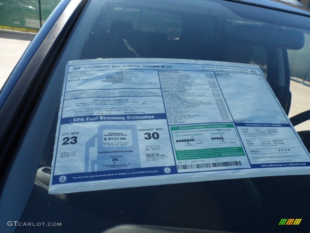 2012 Hyundai Elantra SE Touring Window Sticker Photo #56643348