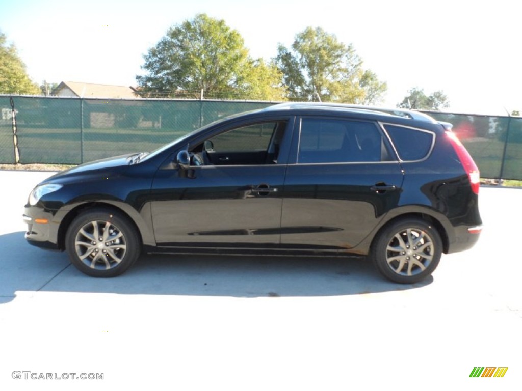 2012 Elantra GLS Touring - Black Noir Pearl / Black photo #6