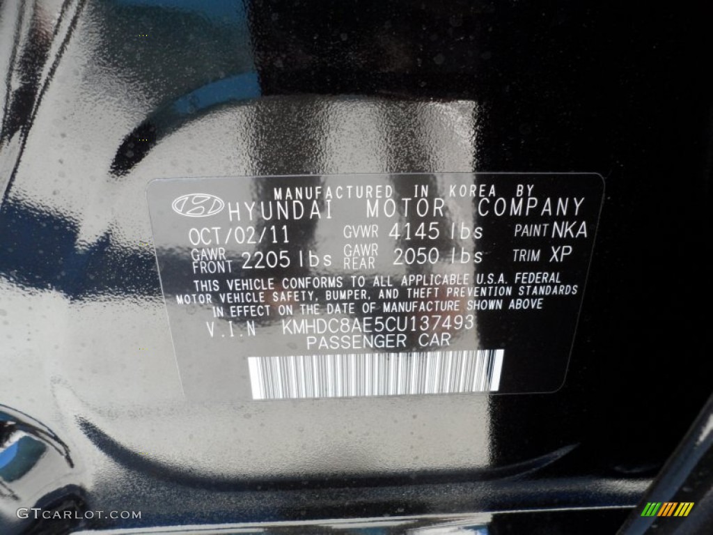2012 Elantra GLS Touring - Black Noir Pearl / Black photo #35